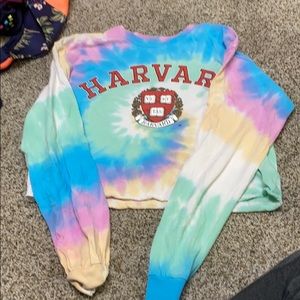 HARVARD CROPPED TIE DYE LONG SLEEVE
